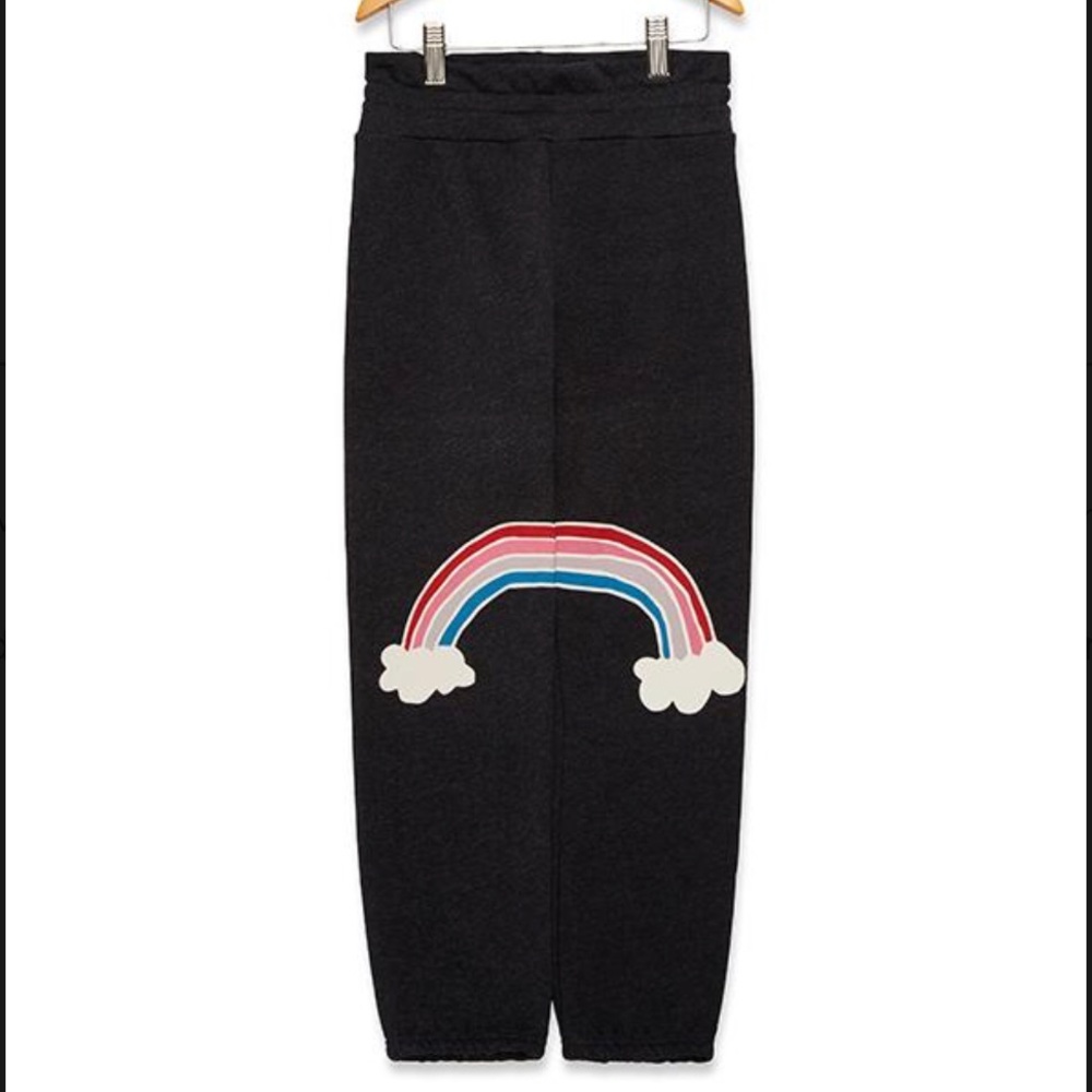 NEW-Wildfox Kids Kneebow Rainbow Sweatpants-M-7/8